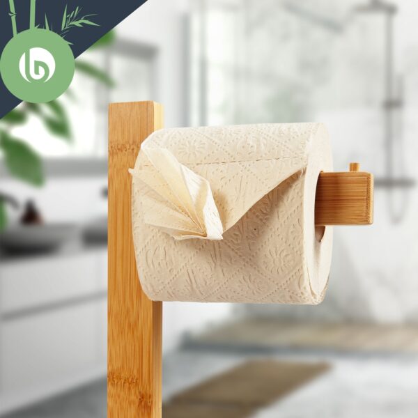 Blumfeldt WC garnitúra, vrátane toaletnej kefy, 23 × 74 × 19,5 cm, odolná proti vlhkosti, bambus