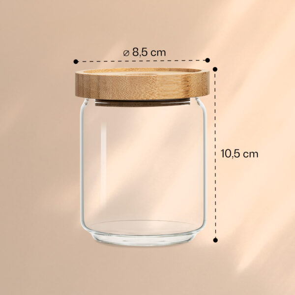 Klarstein Skladovacia nádoba, s bambusovým uzáverom, 320 ml, stohovateľná, vzduchotesná - Image 3
