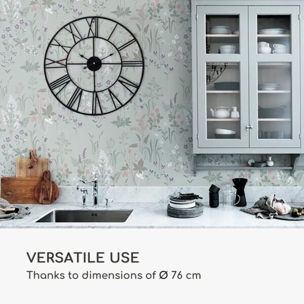 Casa Chic Queensway 80, nástenné hodiny, kovový rám, tiché, Ø 76 cm - Image 3