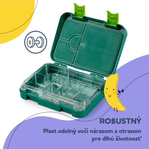 Klarstein junior Lunchbox, 6 priehradiek, 21,3 x 15 x 4,5 cm, bez BPA - Image 3