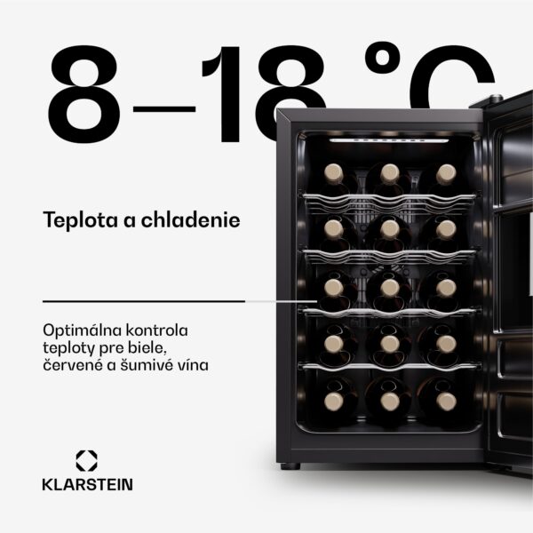 Klarstein Silent Vino 15 Uno Chladnička na víno 39 l / 15 fliaš 5-18 °C Dotyková