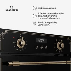 Klarstein Victoria vstavaná rúra 45 cm 49 l čierna