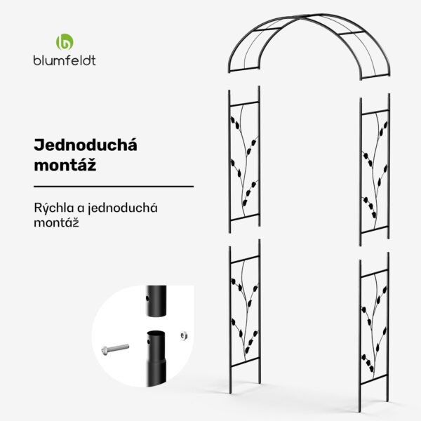 Blumfeldt FloraBelle Arch ružový oblúk | ozdobné vzory listov | odolný voči poveternostným vplyvom | pomôcka na popínanie - Image 3